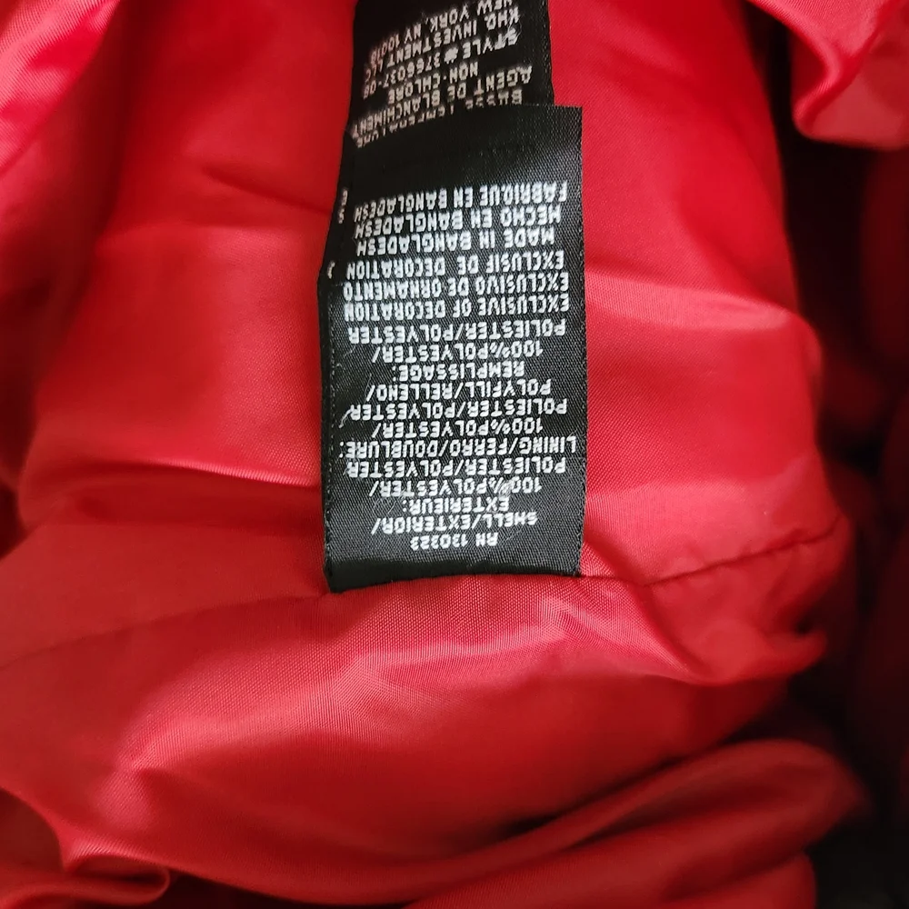 Calvin Klein Black and Red Puffer Jacket Medium 10/12 Kids Winter Coat Unisex